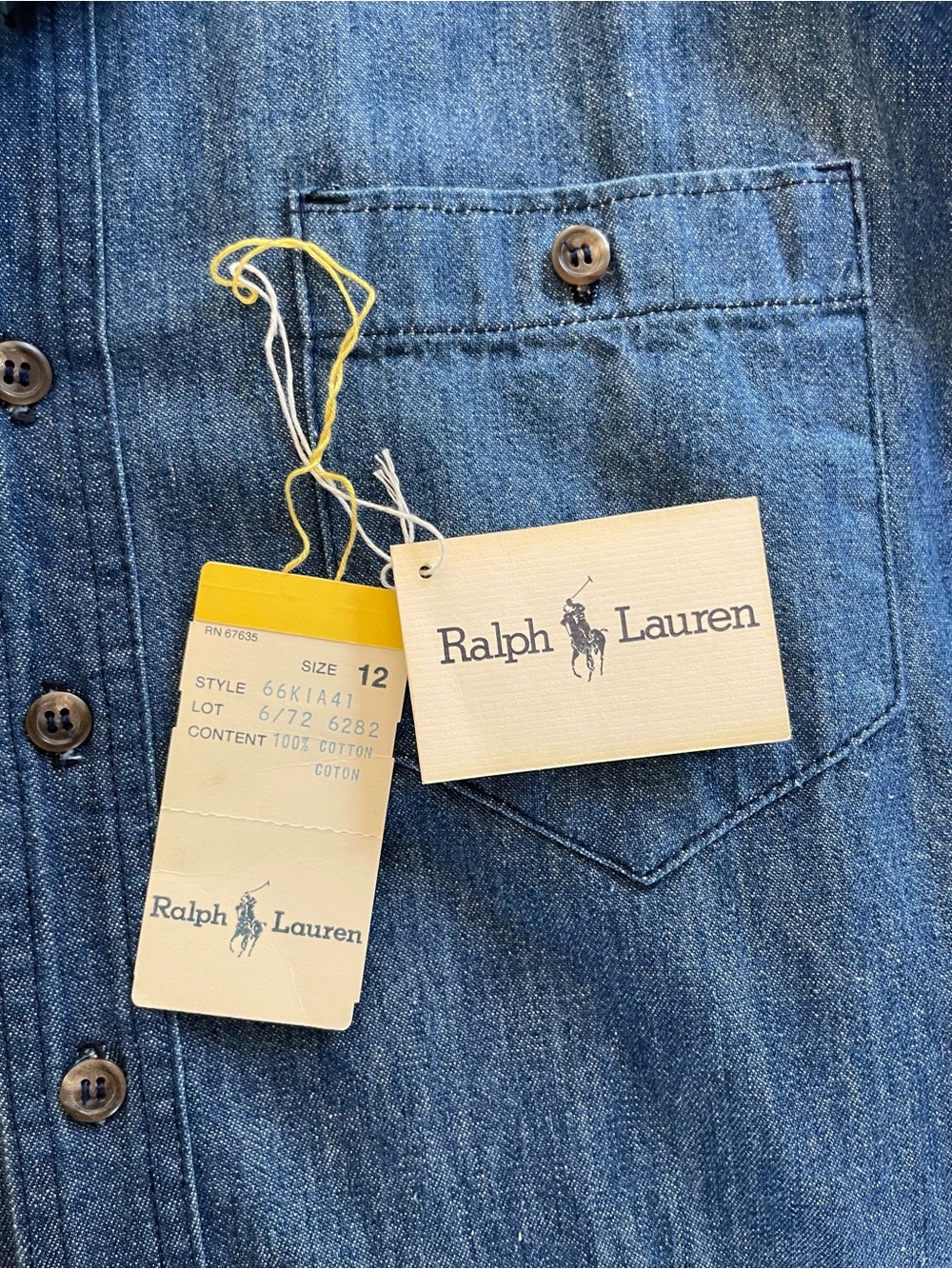 Ralph Lauren Denim Midi Shirt Dress Duster in Indigo Blue Vintage 70s 80s - Picture 2 of 13